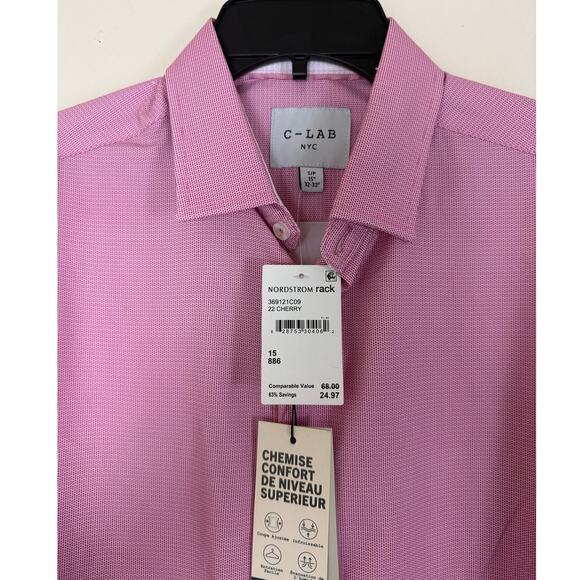 C-LAB NYC Men's Slim-Fit Check-Print Dress Shirt  S/P - Picture 4 of 9